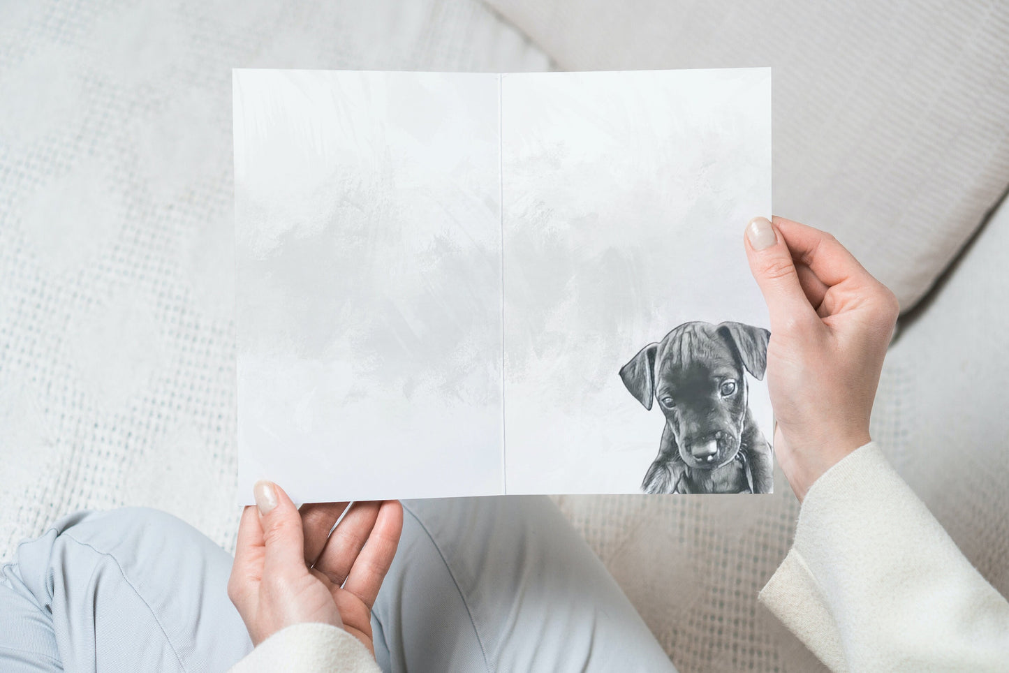 Patterdale Pet Portrait Illustration Greetings Card