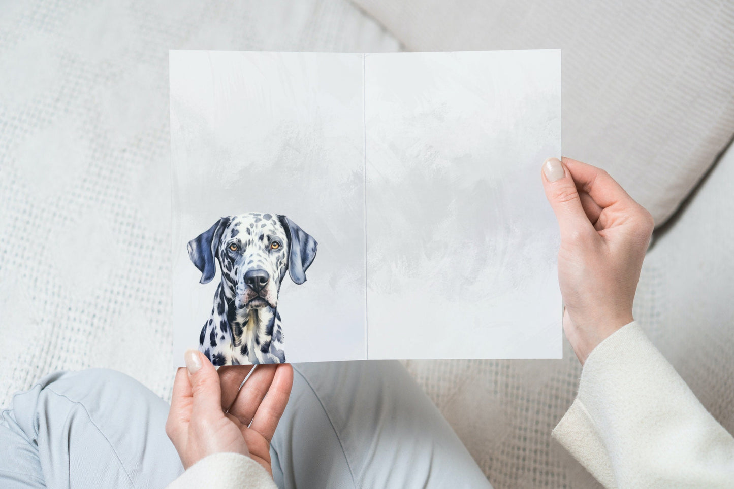 Dalmatian Pet Portrait Illustration Greetings Card