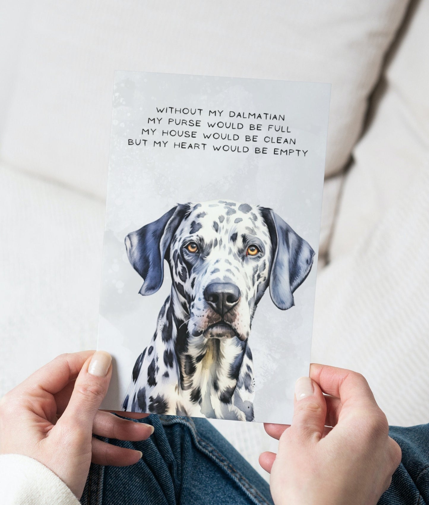 Dalmatian Pet Portrait Illustration Greetings Card